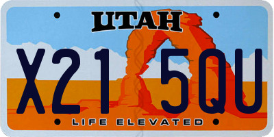 UT license plate X215QU