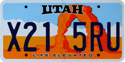 UT license plate X215RU