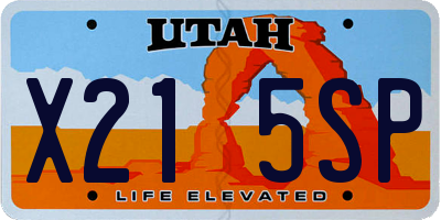 UT license plate X215SP