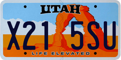UT license plate X215SU