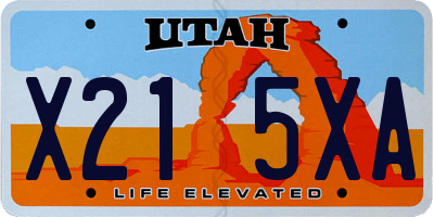UT license plate X215XA