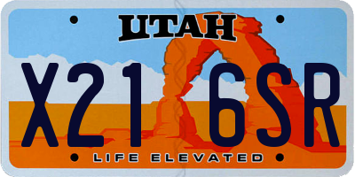 UT license plate X216SR