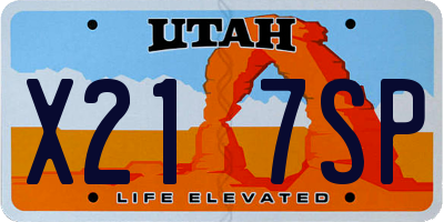 UT license plate X217SP