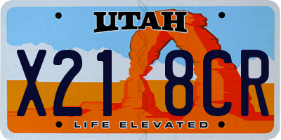 UT license plate X218CR