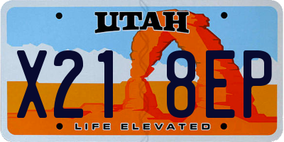 UT license plate X218EP