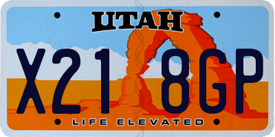 UT license plate X218GP