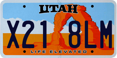 UT license plate X218LM