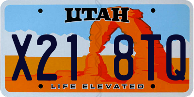 UT license plate X218TQ