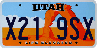 UT license plate X219SX