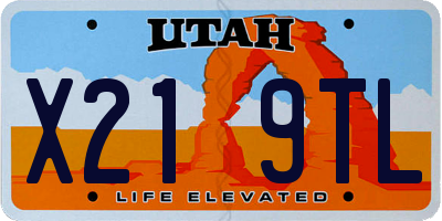 UT license plate X219TL