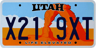 UT license plate X219XT