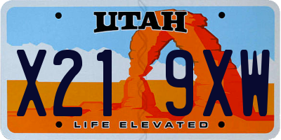UT license plate X219XW