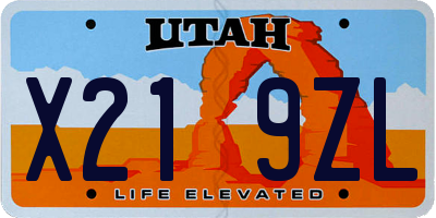UT license plate X219ZL