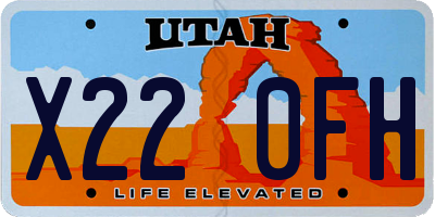 UT license plate X220FH