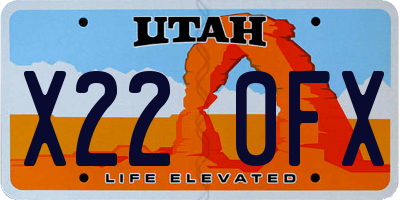 UT license plate X220FX
