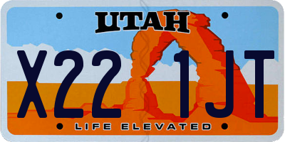 UT license plate X221JT