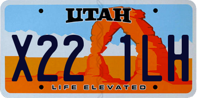 UT license plate X221LH