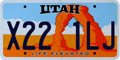 UT license plate X221LJ