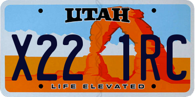 UT license plate X221RC