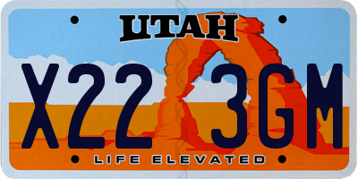 UT license plate X223GM