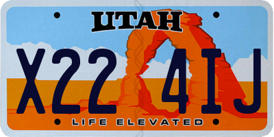 UT license plate X224IJ
