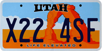 UT license plate X224SF