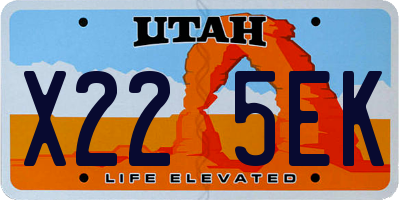 UT license plate X225EK