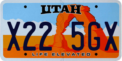 UT license plate X225GX