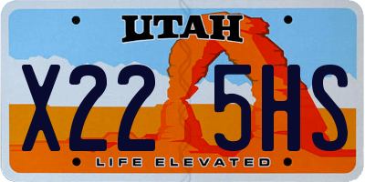 UT license plate X225HS