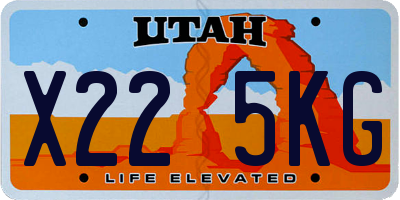 UT license plate X225KG