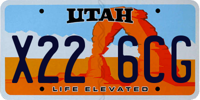 UT license plate X226CG