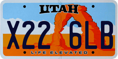 UT license plate X226LB