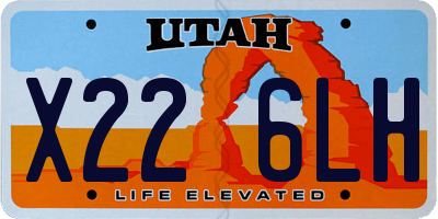 UT license plate X226LH
