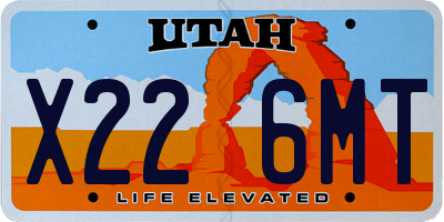 UT license plate X226MT