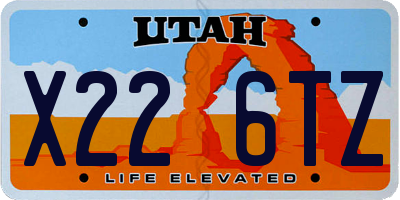 UT license plate X226TZ
