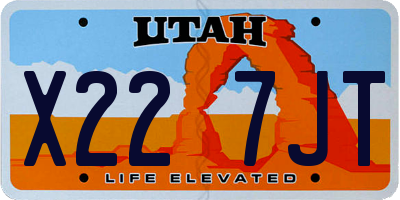 UT license plate X227JT