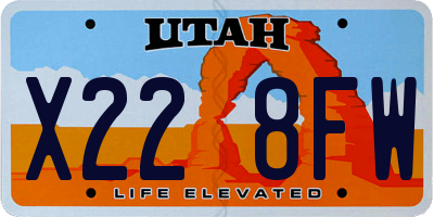 UT license plate X228FW