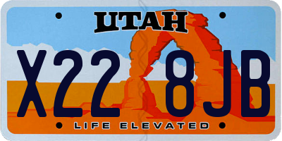 UT license plate X228JB