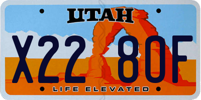 UT license plate X228OF