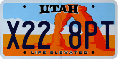 UT license plate X228PT