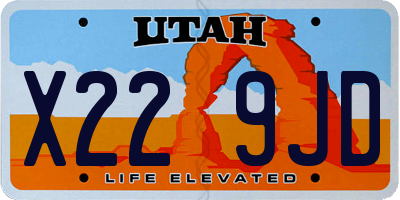 UT license plate X229JD
