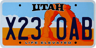 UT license plate X230AB