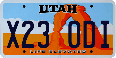 UT license plate X230DI