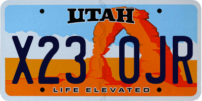 UT license plate X230JR