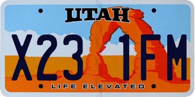 UT license plate X231FM