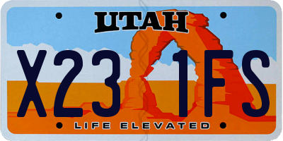 UT license plate X231FS