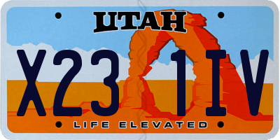 UT license plate X231IV