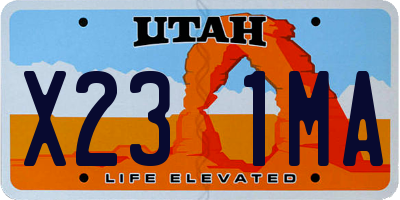 UT license plate X231MA