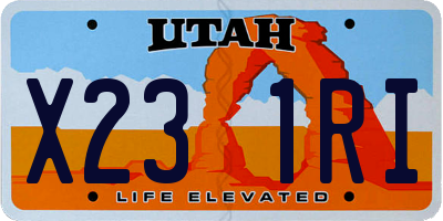 UT license plate X231RI