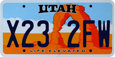 UT license plate X232FW